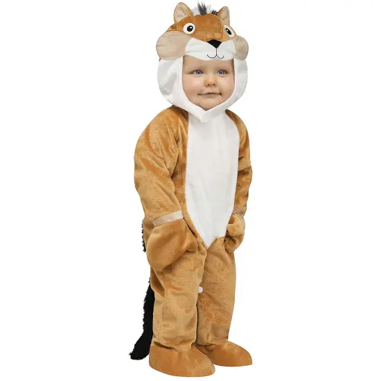 Toddler Chipper Chipmunk Costume with Hood and Snap Bodysuit {1}