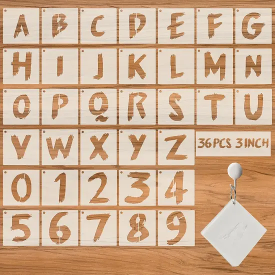 36Pcs Reusable Letter Stencils(Painting) {1}