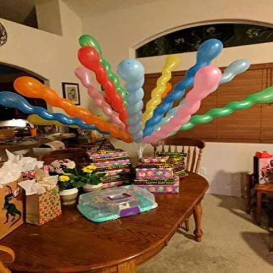 40 Inches Latex Spiral Balloons (Assorted) {6}
