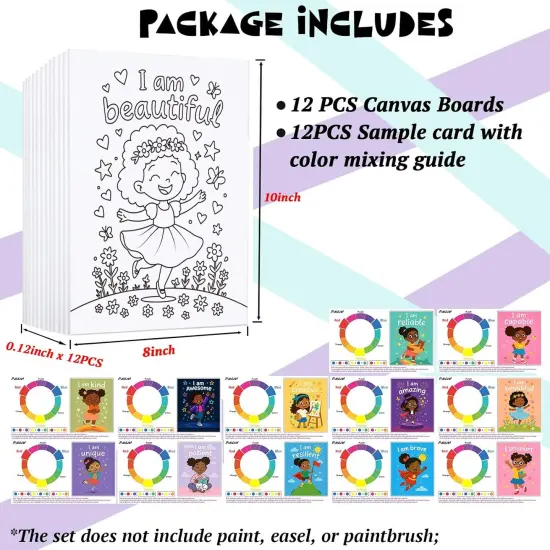 12Pcs Pre Drawn Canvas Boards - 8x10 (Inspirational Girl) {3}