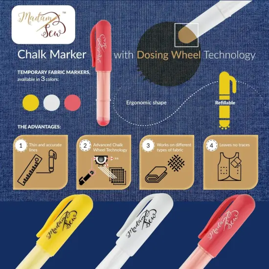 Fabric Chalk Markers for Sewing (Yellow) {2}