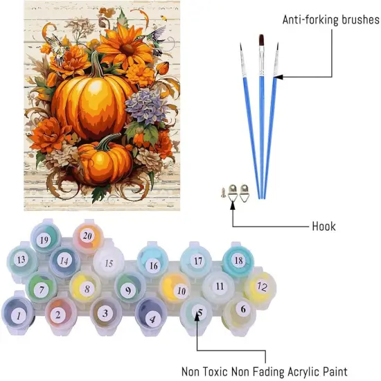 Thanksgiving Paint by Numbers Kit - 20&rdquo; x 16&rdquo; {4}