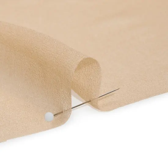 1 Yard Beige Solid Silk Georgette Fabric Lightweight Flowing Draping 53 Inch Width {2}