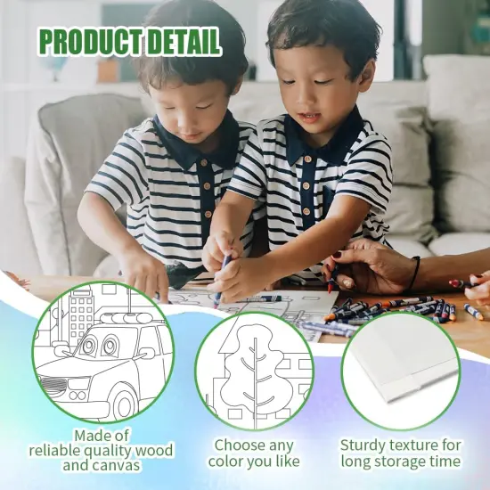 4 Pcs Car Theme Pre Drawn Canvas - 8" x 10" {3}