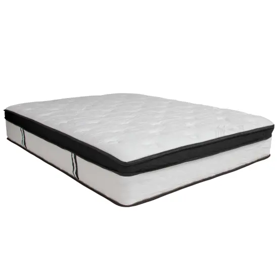 Merrick Lane Hulen 12 Inch Hybrid Pocket Spring & CertiPUR-US Certified Memory Foam Mattress {2}