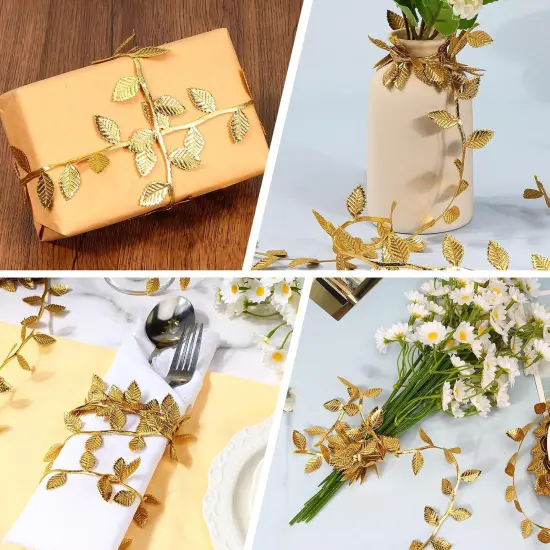 Gold Leaves Ribbon - 20 Yards {5}