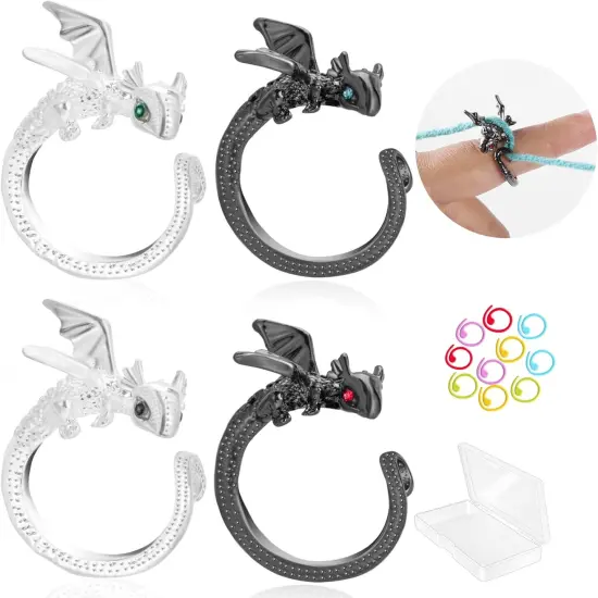 4PCS Crochet Rings, Dragon Tension Rings {1}