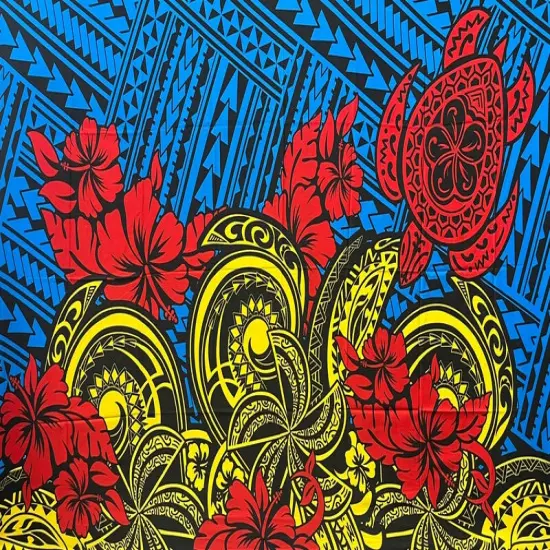 Multicolor Polynesian Tattoo Polyester Sarong 72" L x 45" W Gray {6}