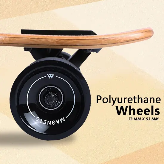 Magneto Longboards Bamboo Longboards, All-Round Durable, Flexible Longboard for Cruising, Carving, Free-Style, Downhill and Dancing, Bamboo Drop & Fiberglass Through Longboard, 42&rdquo; x 9&rdquo; Brown {4}