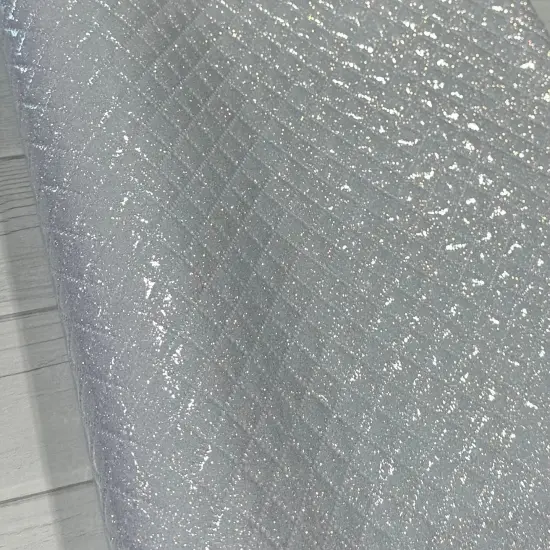 White Glitter Quilted Vinyl {1}