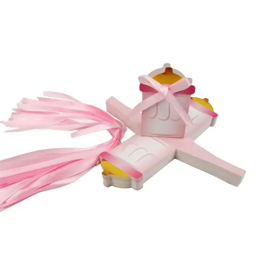 50 Pcs Baby Bottle Candy Boxes Shower Party Favors Pink {5}