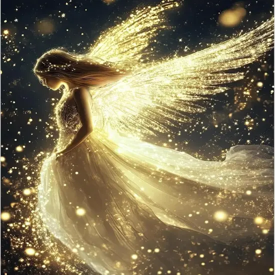 5D Diamond Painting Kit for Beginners Shiny Angel Wings {1}