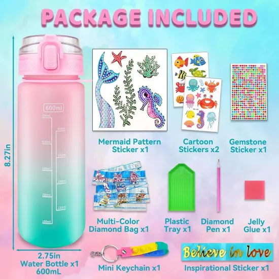 Decorate Your Own Water Bottle Craft Kits (Mermaid) {4}