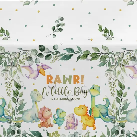 Dinosaur Baby Shower Decorations Tablecloth {3}