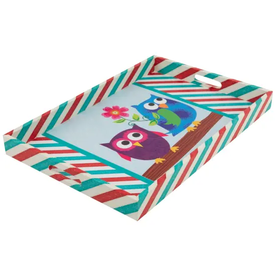 Northlight Vintage Style Owl Rectangular Serving Trays - 19" - Set of 3 White {5}