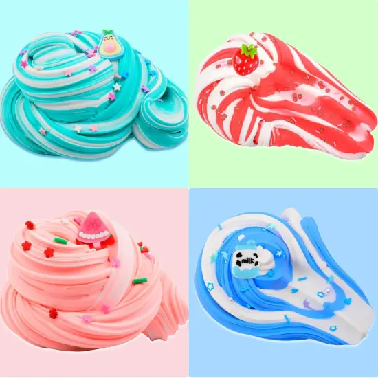 12 Pack Butter Slime Kit with Sprinklers and Charms {4}