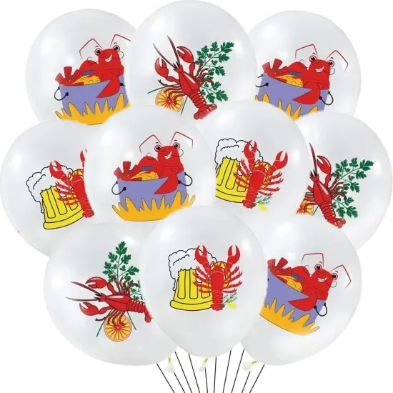 30 Pcs Crawfish Lobster Balloons {1}