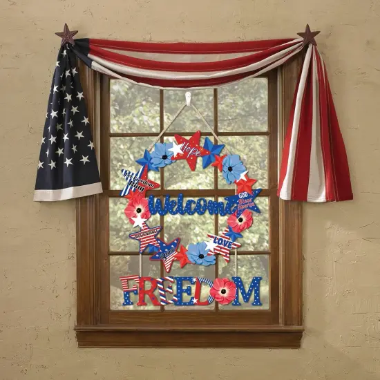 2pcs Patriotic Welcome Sign American 4th of July {3}