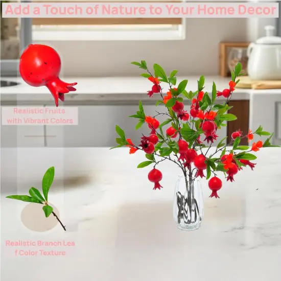 3 Pieces Artificial Pomegranate Fruit Flower {3}