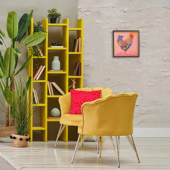 Stupell Industries Warm Hued Vibrant Rooster Framed Giclee By Dina Riddle {8}