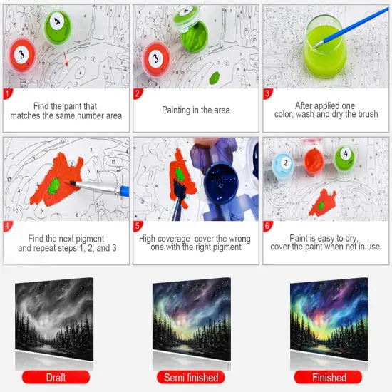 Rriver in The Forest Adult Paint by Numbers Kits on Canvas (16X20 Inch) {3}