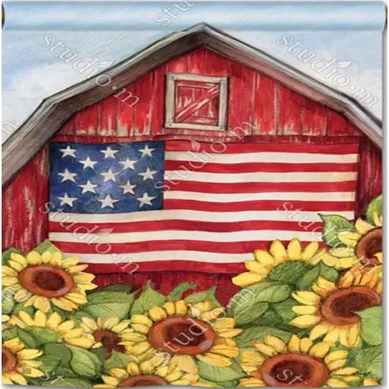 Old Glory Barn 2 Sided Banner Sunflowers Flag {1}