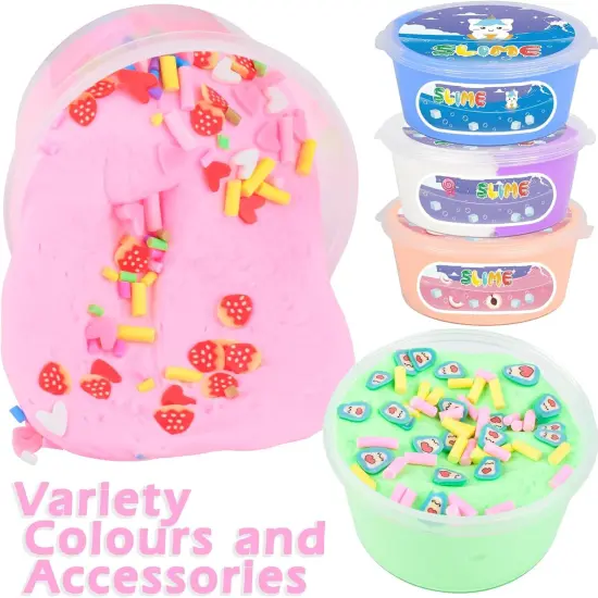 15 Pack Butter Slime Kit with Fruits Charms {5}