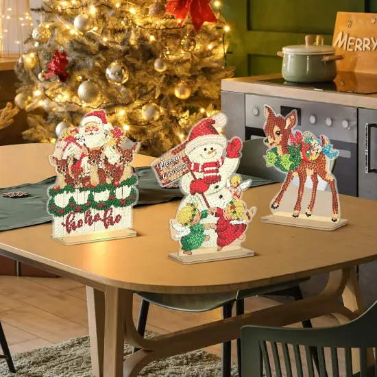 6 Pcs Christmas Diamond Painting Sign Set Diamond Painting Kits {4}