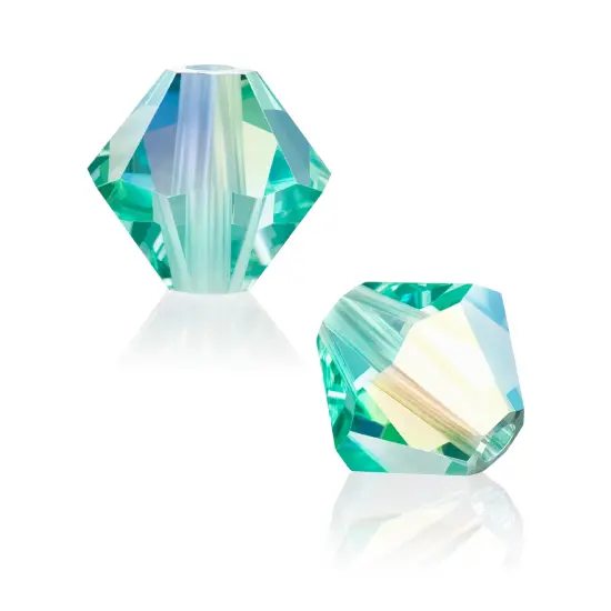 Preciosa 6mm Czech Crystals Bicone Rondelle Beads, 36pcs Caribbean Sea AB {5}