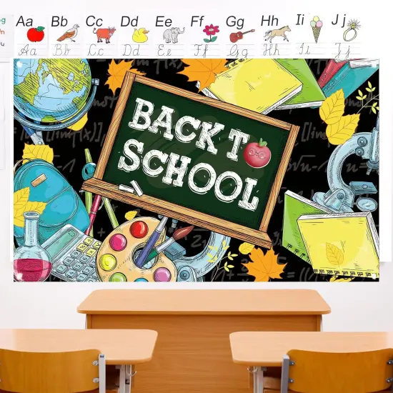 Welcome Back to School Photo Backdrop Back to School Banner {4}