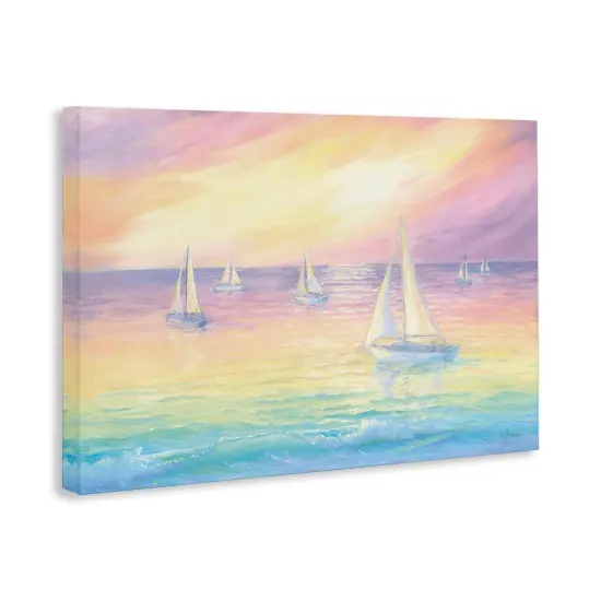 Stupell Industries Prismatic Rainbow Hued Seascape Canvas By Georgia Janisse {3}