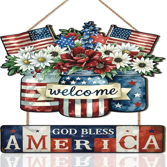 American Flag Bouquet Door Wall Decor (Colourful) {1}