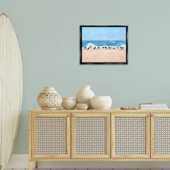 Stupell Industries Sunny Beach Day Birds Floating Frame By Jeff Pica {2}