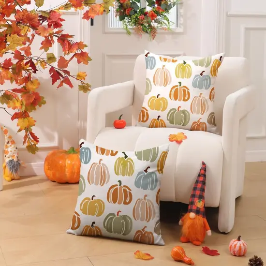 Set of 2 Fall Pillow Covers 18x18 inch {2}