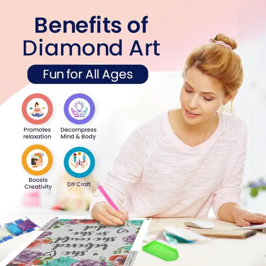 Inspirational Floral 5D Diamond Painting Kits for Adults 12x16 {3}