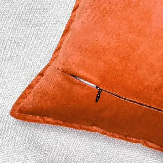 Set of 2 Burnt Orange Throw Pillow Covers 20x20 {3}