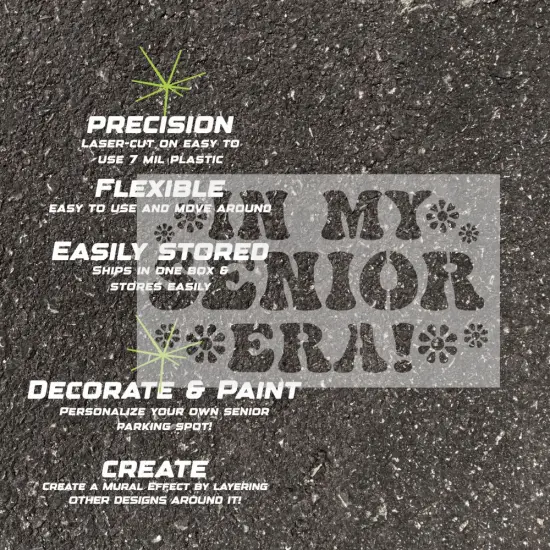 In My Senior Era Parking Space Stencil | High School Senior Parking Spot Stencil | Reusable Stencil | Stencil Ease | {4}