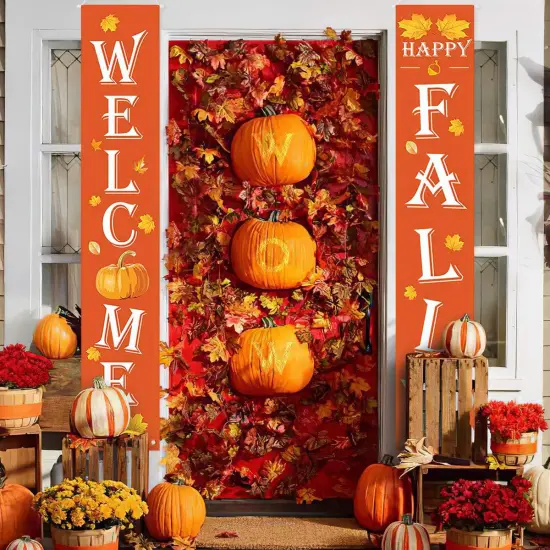 Welcome Fall Decor Porch Banner (WELCOME FALL) {2}