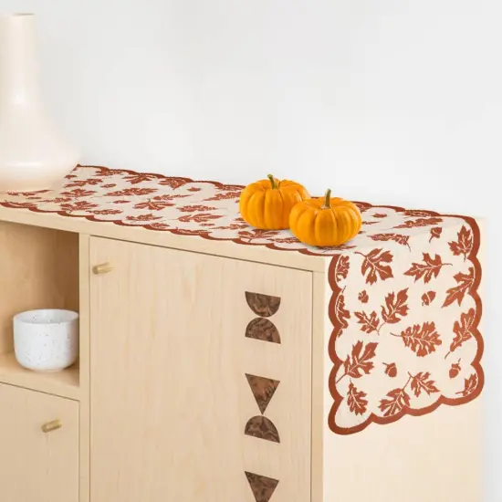 Fall Table Runner, Lace Maple Leaf Table Runner - Maple Leaf {5}
