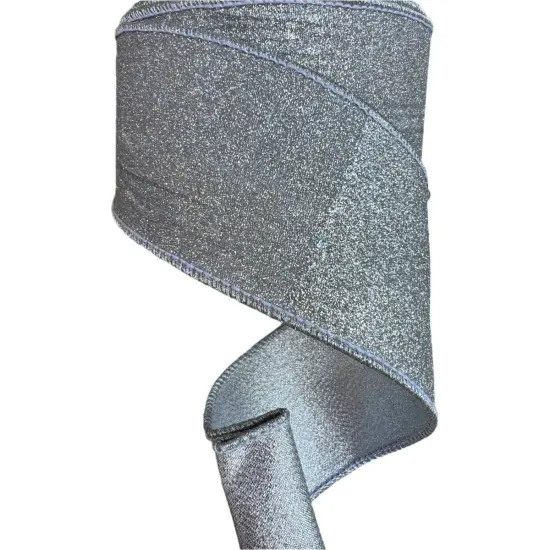 2.5" Glitter Ribbon: Silver (10 Yards) {4}