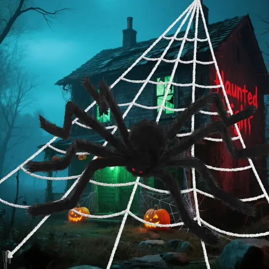 Big Spider Web Halloween Decor {1}