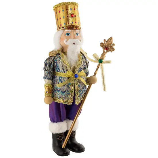 Northlight Nutcracker with Jeweled Scepter Christmas Figure - 16" Gold {4}