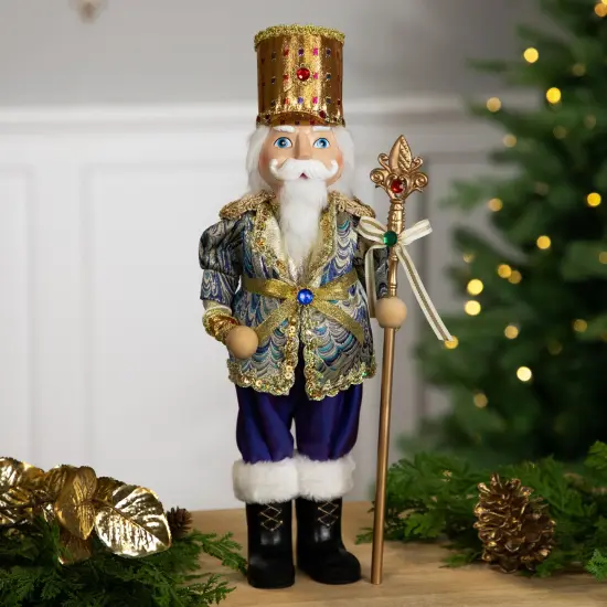 Northlight Nutcracker with Jeweled Scepter Christmas Figure - 16" Gold {1}