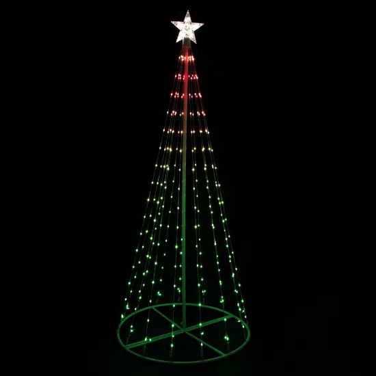 Northlight LED Lighted Color Changing Multiple Function Outdoor Christmas Cone Tree - 6' White {1}