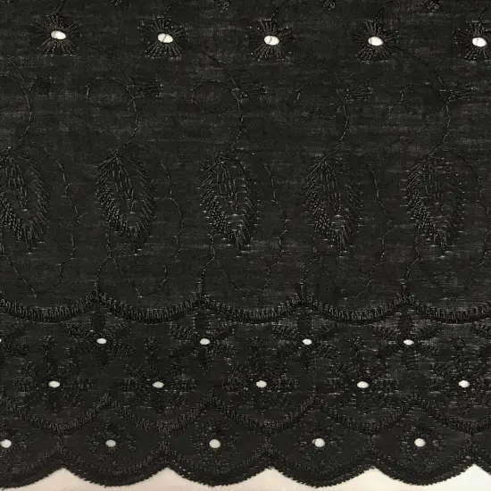 1 Yard Black Medium Eyelet Fabric with Double Border for Apparel and Craft Use 41/42 Inches Wide {2}