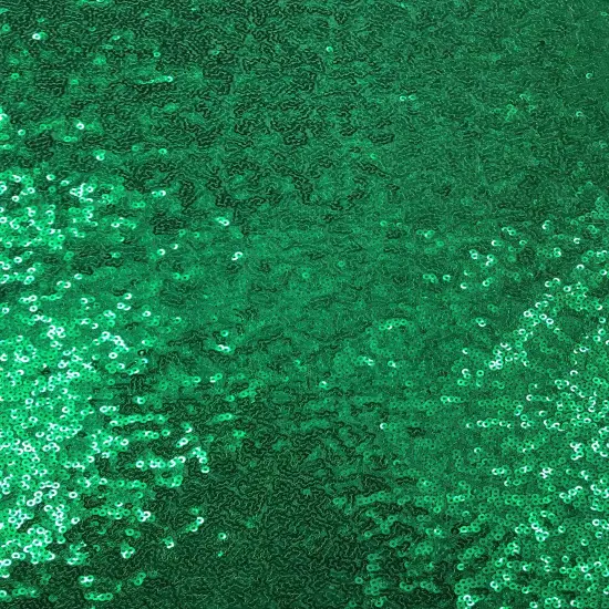 1 Yard Kelly Green Sequin Fabric Polyester Glitz Material 52/54 Inches Wide {1}