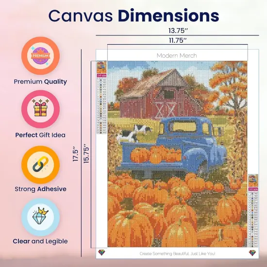 Truck Diamond Painting Kits for Adults Fall Pumpkin Patch {4}