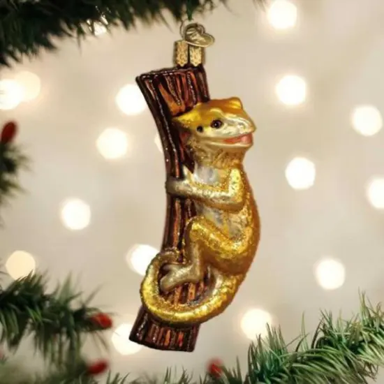 Old World Christmas 4.75 In Bearded Dragon Christmas Tree Ornament , Desert Lizards Gold {3}