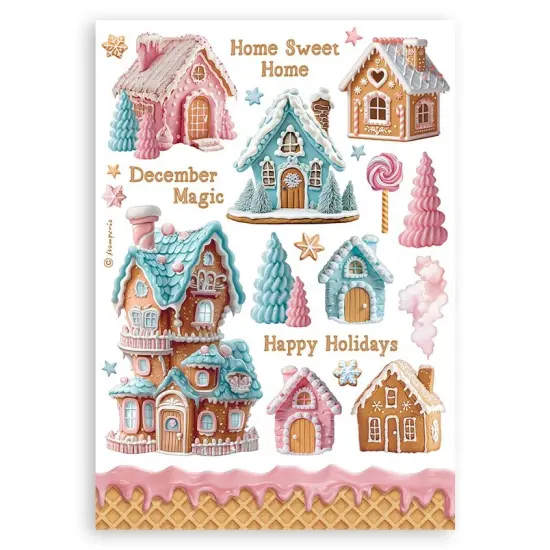 Stamperia A5 Washi Pad 8/Pkg-Candy Christmas {7}