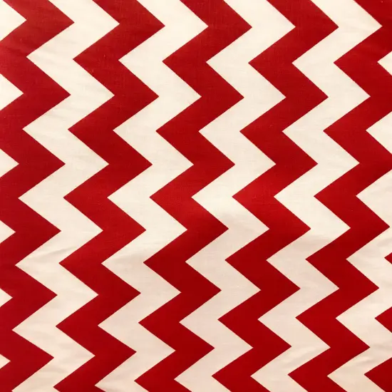 1 Yard Red Zigzag Stripe One Inch Poly Cotton fabric 59/60 Inch Width {1}